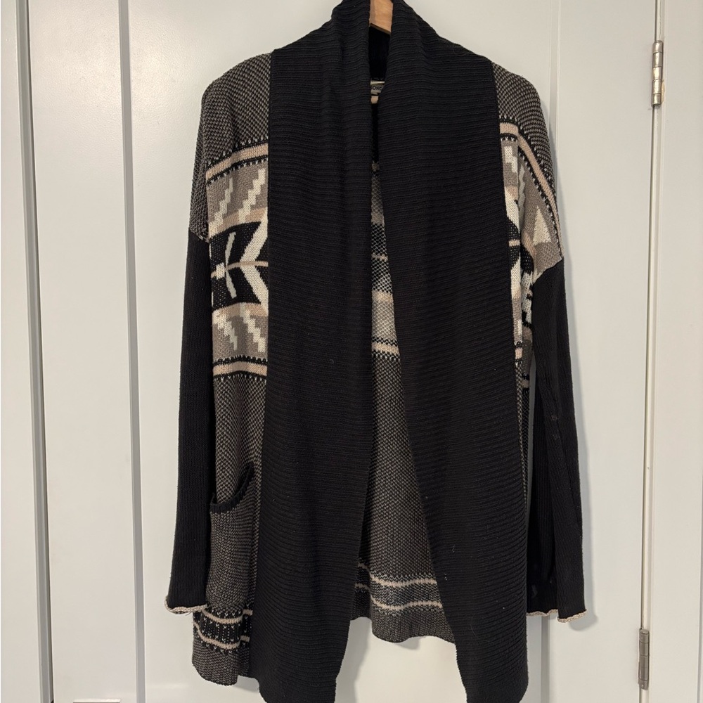 Southwest patterned long cardigan